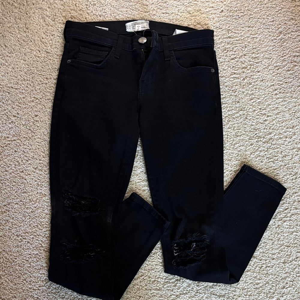 Stylish Black Women's Distressed Jeans